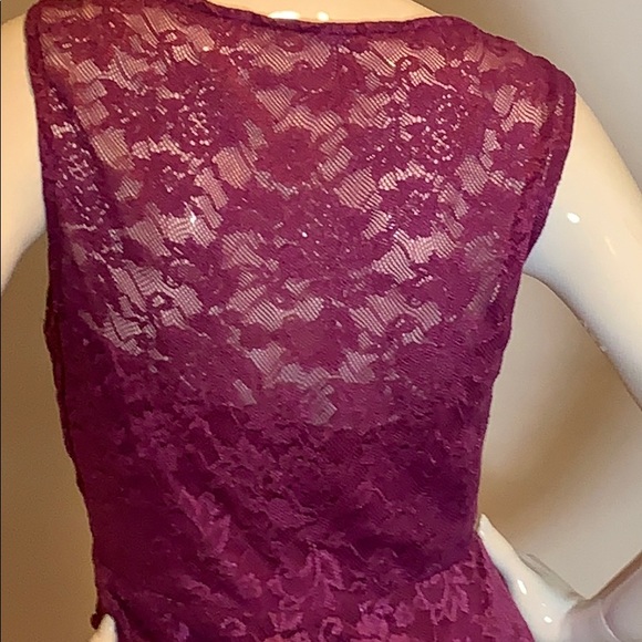 LAUNDRY Sleeveless Floral Purple Lace Dress - Picture 6 of 11